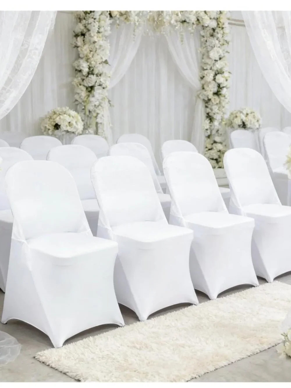 22 White Event Stretch Banquet Folding Chair Covers Wedding